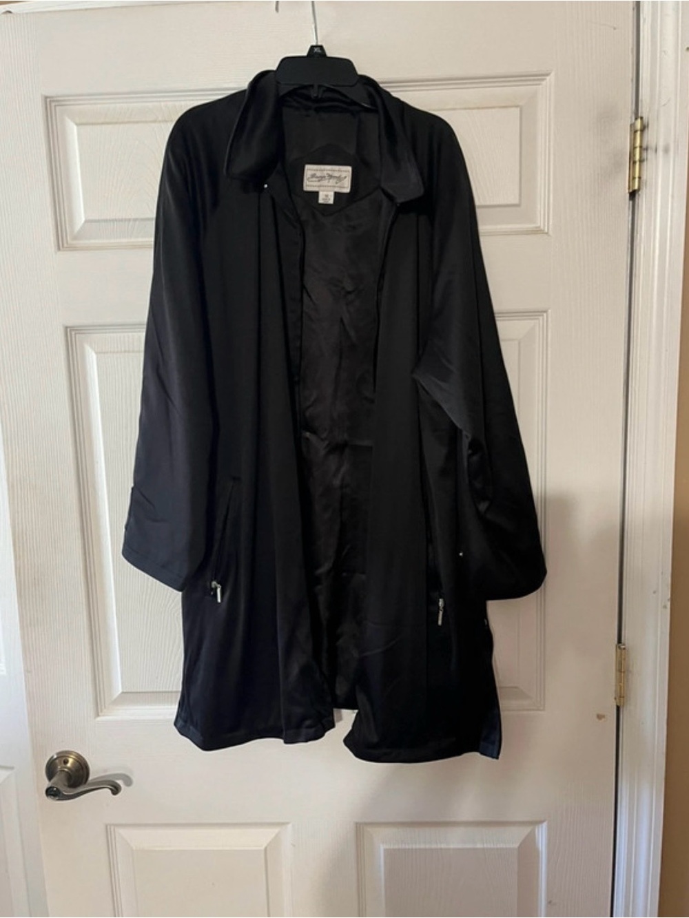 Black Women's Lightweight Open Front Coat